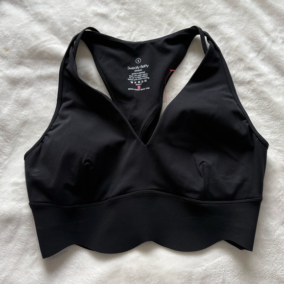NWT Sweaty Betty Power Contour Plunge Sports Bra Black Women’s Small Activewear - Picture 4 of 5